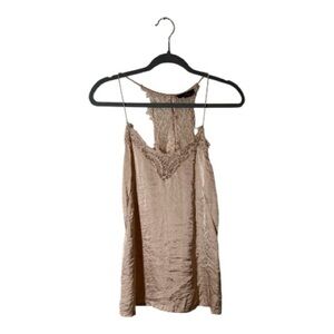 Forever 21 Champagne Camisole Womens Size S Ballerina Lace Satin Croquet